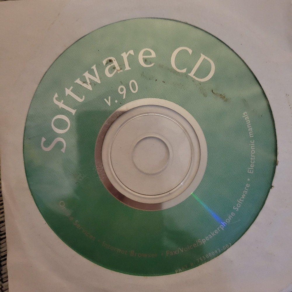 Software CD disc V.90 online services, internet browser and more